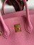 Hermes Birkin 25 Retourne Handmade Bag In Pink Clemence Leather