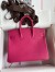 Hermes Birkin 25 Retourne Handmade Bag In Rose Tyrien Clemence Leather