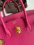 Hermes Birkin 25 Retourne Handmade Bag In Rose Tyrien Clemence Leather