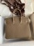 Hermes Birkin 25 Retourne Handmade Bag In Taupe Clemence Leather