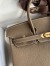 Hermes Birkin 25 Retourne Handmade Bag In Taupe Clemence Leather