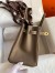 Hermes Birkin 25 Retourne Handmade Bag In Taupe Clemence Leather