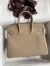 Hermes Birkin 25 Retourne Handmade Bag In Gris Tourterelle Clemence Leather