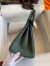 Hermes Birkin 25 Retourne Handmade Bag In Vert Amande Clemence Leather