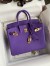 Hermes Birkin 25 Retourne Handmade Bag In Violet Clemence Leather