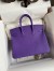 Hermes Birkin 25 Retourne Handmade Bag In Violet Clemence Leather