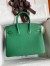 Hermes Birkin 25 Retourne Handmade Bag In Vert Vertigo Clemence Leather