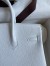 Hermes Birkin 25 Retourne Handmade Bag In White Clemence Leather