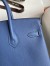 Hermes Birkin 25 Retourne Handmade Bag In Blue Agate Epsom Calfskin