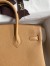 Hermes Birkin 25 Retourne Handmade Bag In Biscuit Epsom Calfskin