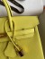 Hermes Birkin 25 Retourne Handmade Bag In Lime Epsom Calfskin