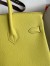 Hermes Birkin 25 Retourne Handmade Bag In Lime Epsom Calfskin