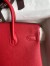 Hermes Birkin 25 Retourne Handmade Bag In Red Epsom Calfskin