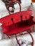 Hermes Birkin 25 Retourne Handmade Bag In Red Epsom Calfskin