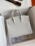 Hermes Birkin 25 Retourne Handmade Bag In White Epsom Calfskin