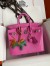 Hermes Birkin 25 Retourne Handmade Bag In Pink Lizard Leather