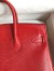 Hermes Birkin 25 Retourne Handmade Bag In Red Lizard Leather