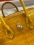 Hermes Birkin 25 Handmade Bag In Yellow Crocodile Niloticus Shiny Skin