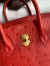 Hermes Birkin 25 Retourne Handmade Bag In Red Ostrich Leather
