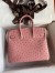 Hermes Birkin 25 Retourne Handmade Bag in Terre Cuite Ostrich Leather