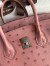 Hermes Birkin 25 Retourne Handmade Bag in Terre Cuite Ostrich Leather
