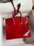 Hermes Birkin 25 Handmade Bag In Red Crocodile Porosus Shiny Skin