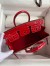 Hermes Birkin 25 Handmade Bag In Red Crocodile Porosus Shiny Skin