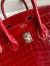 Hermes Birkin 25 Handmade Bag In Red Crocodile Porosus Shiny Skin