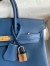 Hermes Birkin 25 Retourne Handmade Bag In Deep Blue Swift Calfskin