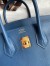 Hermes Birkin 25 Retourne Handmade Bag In Deep Blue Swift Calfskin