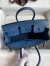 Hermes Birkin 25 Retourne Handmade Bag In Deep Blue Swift Calfskin