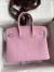 Hermes Birkin 25 Retourne Handmade Bag In Mauve Sylvestre Swift Calfskin