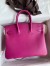 Hermes Birkin 25 Retourne Handmade Bag In Rose Purple Swift Calfskin