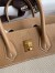 Hermes Birkin 25 Handmade Bag In Toile & Chai Epsom Leather