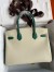 Hermes HSS Birkin 30 Bicolor Bag in Craie and Malachite Epsom Calfskin