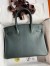 Hermes Birkin 30 Retourne Handmade Bag In Vert Cypres Chevre Mysore Leather