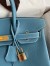 Hermes Birkin 30 Retourne Handmade Bag In Blue Jean Clemence Leather