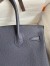 Hermes Birkin 30 Retourne Handmade Bag In Blue Nuit Clemence Leather