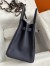 Hermes Birkin 30 Retourne Handmade Bag In Blue Nuit Clemence Leather