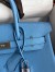 Hermes Birkin 30 Retourne Handmade Bag In Blue Paradise Clemence Leather