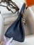 Hermes Birkin 30 Retourne Handmade Bag In Blue Saphir Clemence Leather
