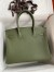 Hermes Birkin 30 Retourne Handmade Bag In Green Clemence Leather