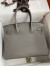 Hermes Birkin 30 Retourne Handmade Bag In Gris Meyer Clemence Leather