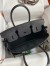 Hermes Birkin 30 Retourne Handmade Bag In Black Clemence Leather