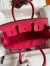 Hermes Birkin 30 Retourne Handmade Bag In Rose Red Clemence Leather