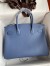 Hermes Birkin 30 Retourne Handmade Bag in Blue Agate Epsom Calfskin