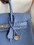 Hermes Birkin 30 Retourne Handmade Bag in Blue Agate Epsom Calfskin