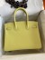 Hermes Birkin 30 Retourne Handmade Bag In Lime Epsom Calfskin