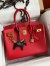 Hermes Birkin 30 Retourne Handmade Bag In Red Epsom Calfskin