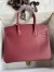 Hermes Birkin 30 Retourne Handmade Bag In Ruby Epsom Calfskin